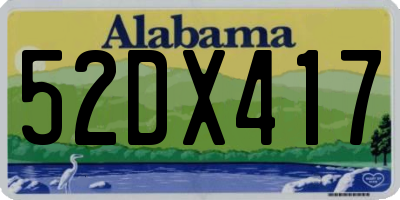 AL license plate 52DX417