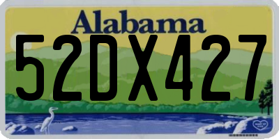AL license plate 52DX427