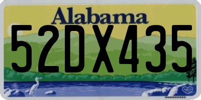 AL license plate 52DX435