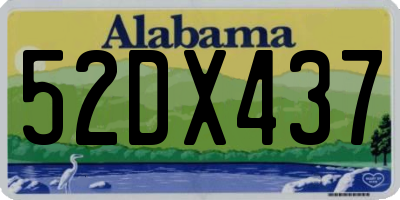 AL license plate 52DX437