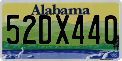 AL license plate 52DX440