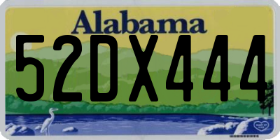 AL license plate 52DX444