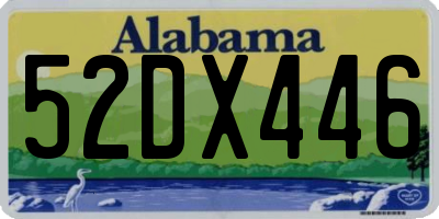 AL license plate 52DX446