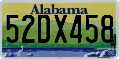 AL license plate 52DX458