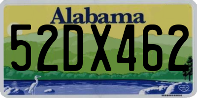 AL license plate 52DX462
