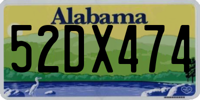 AL license plate 52DX474