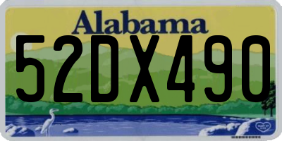 AL license plate 52DX490