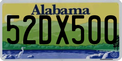 AL license plate 52DX500