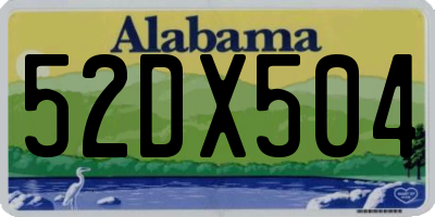 AL license plate 52DX504