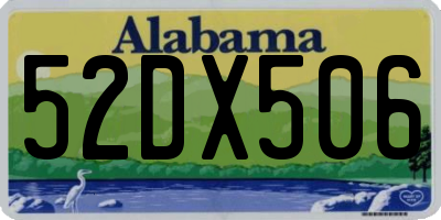 AL license plate 52DX506