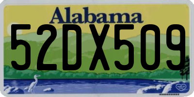 AL license plate 52DX509