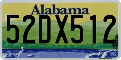 AL license plate 52DX512
