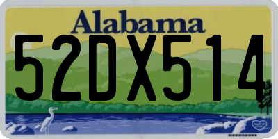 AL license plate 52DX514