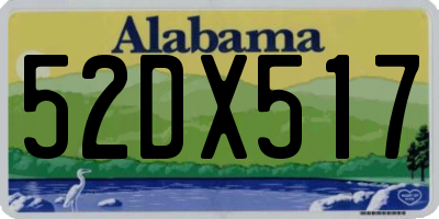AL license plate 52DX517