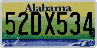 AL license plate 52DX534