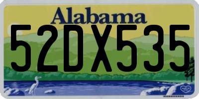 AL license plate 52DX535
