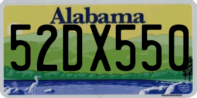 AL license plate 52DX550
