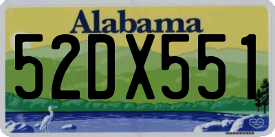 AL license plate 52DX551