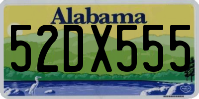 AL license plate 52DX555