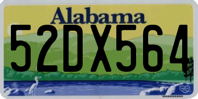 AL license plate 52DX564