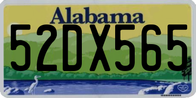 AL license plate 52DX565