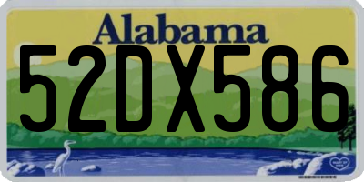 AL license plate 52DX586