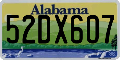 AL license plate 52DX607