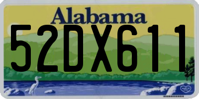 AL license plate 52DX611