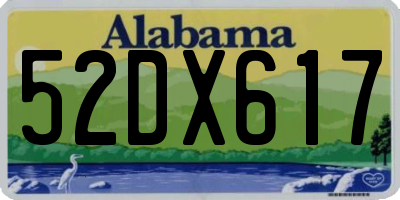 AL license plate 52DX617