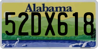 AL license plate 52DX618