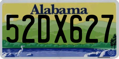 AL license plate 52DX627