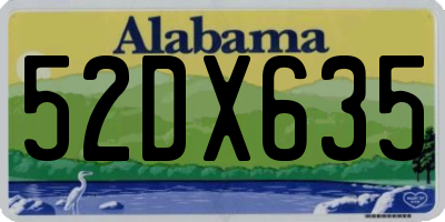 AL license plate 52DX635