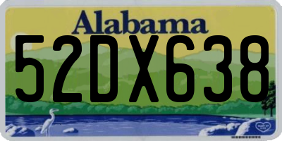AL license plate 52DX638