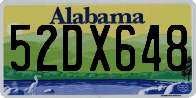 AL license plate 52DX648