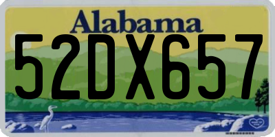 AL license plate 52DX657