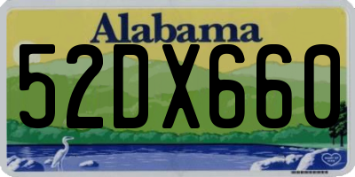 AL license plate 52DX660