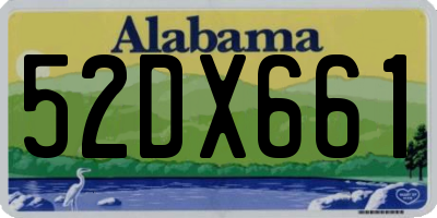 AL license plate 52DX661