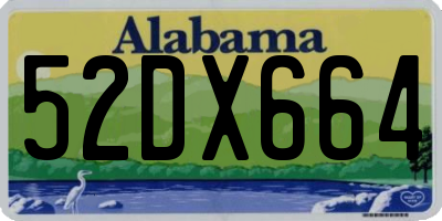 AL license plate 52DX664