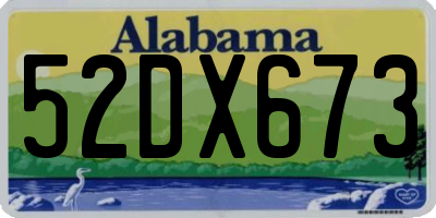 AL license plate 52DX673