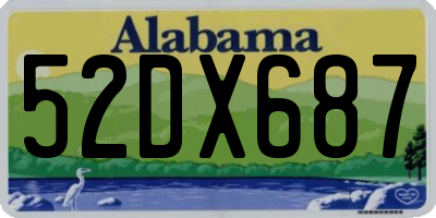 AL license plate 52DX687