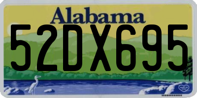 AL license plate 52DX695