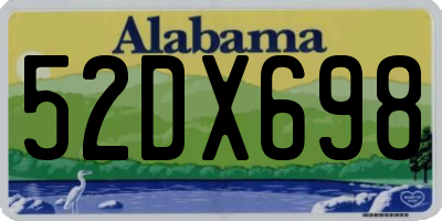 AL license plate 52DX698