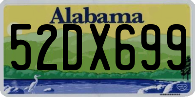 AL license plate 52DX699