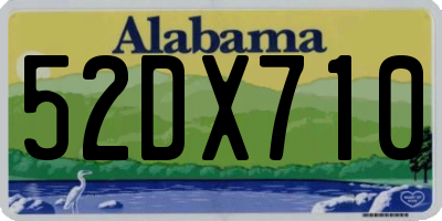 AL license plate 52DX710