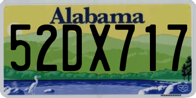 AL license plate 52DX717