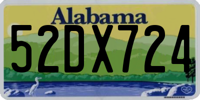 AL license plate 52DX724