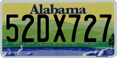 AL license plate 52DX727
