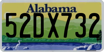 AL license plate 52DX732