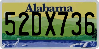 AL license plate 52DX736