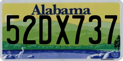 AL license plate 52DX737